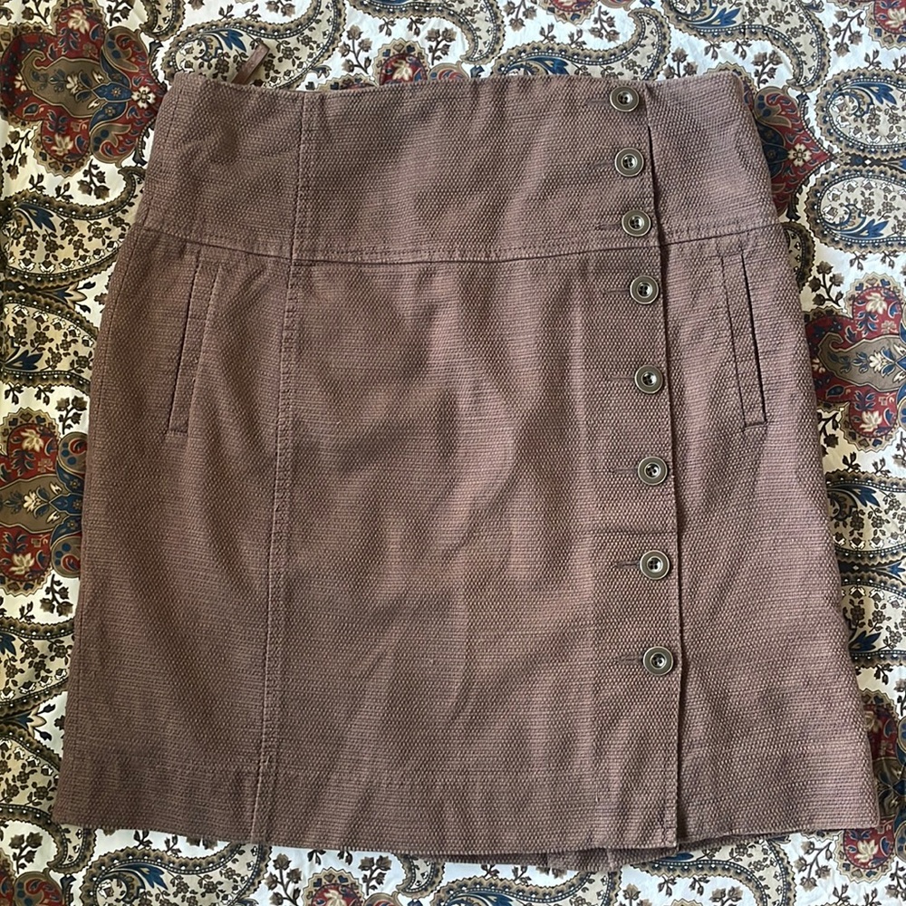 Anthropologie Elevenses Brown cotton mini skirt